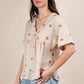 VERY J Flower Embroidered Woven Blouse