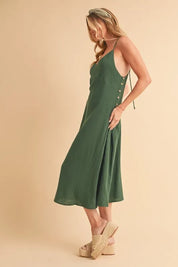 Aemi+Co Side Button Midi Cami Dress | Cami Dresses Daverri Fashions