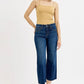 RISEN Full Size Tummy Control High Rise Crop Wide Jeans Plus Size - DAVERRI FASHIONS