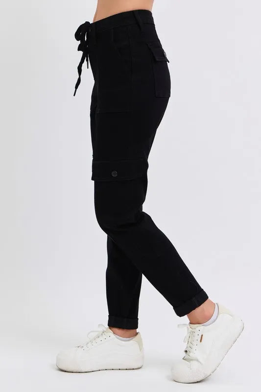 Judy Blue Full Size High Waist Cargo Cuffed Jogger Jeans