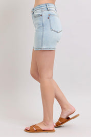 Judy Blue Full Size 2 Button Denim Shorts with Pockets Plus Size | Denim Shorts Daverri Fashions