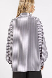 Mittoshop Button Down Striped Long Sleeve Shirt Shirts