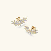 Moissanite 925 Sterling Silver Leaf Shape Stud Earrings | Sterling Silver Earrings Daverri Fashions