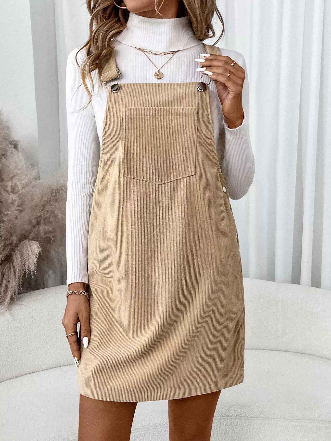 Casual Corduroy Overall Dress | Overall Dresses Daverri Fashions