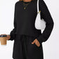 Round Neck Long Sleeve Top and Shorts Set - DAVERRI FASHIONS