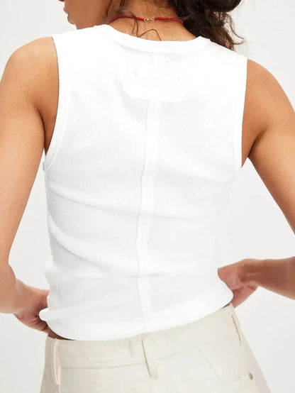 Solid V-Neck Tank - DAVERRI FASHIONS