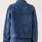 Daverri cropped oversized denim jacket with classic collar and rolled sleeves