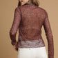 Umgee Nylon Lace Mesh Long Sleeve Top - DAVERRI FASHIONS