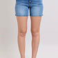 Judy Blue Full Size 2 Button Denim Shorts with Pockets Plus Size Denim Shorts