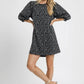 Umgee Leopard Print Jacquard Mini Dress - DAVERRI FASHIONS