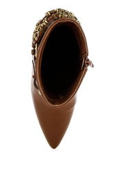 Nicene Harness Detail Stiletto Boots | Boots Daverri Fashions