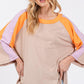 SAGE + FIG Color Block Curved Hem T-Shirt T-Shirts