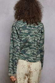POL Camouflage Print Long Sleeve Top | Blouses Daverri Fashions