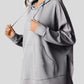 Daverri Fashions heather gray oversized hoodie with drawstring side slit
