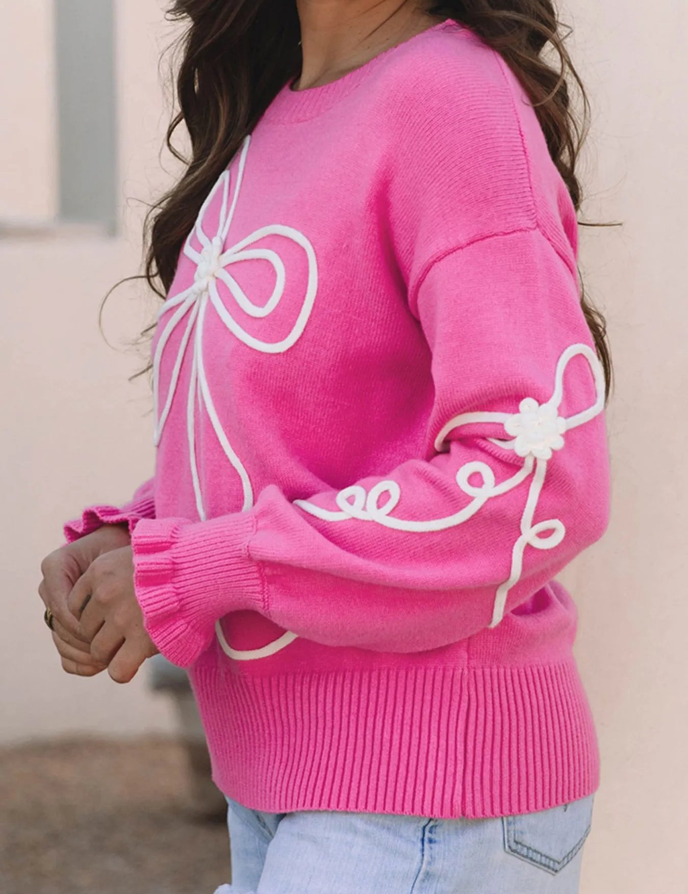 Ribbed Hem Long Sleeve Sweater | Sweaters Daverri Fashions