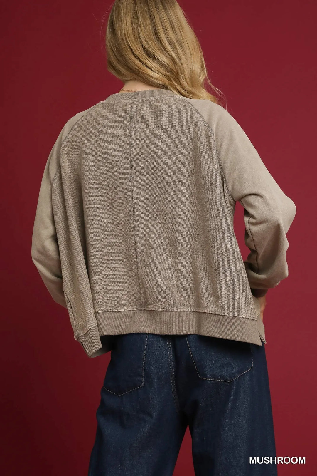 Umgee Mineral Wash French Terry Sweatshirt Sweatshirts