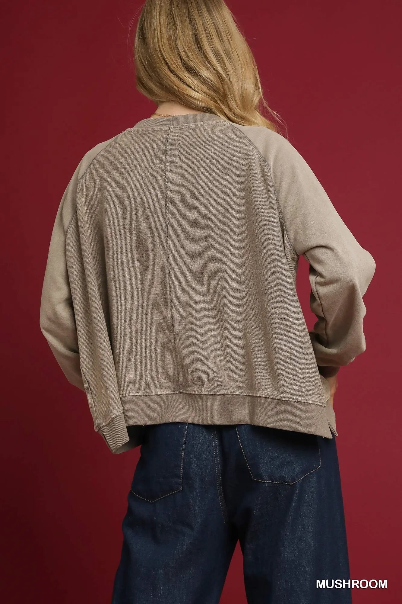 Umgee Mineral Wash French Terry Sweatshirt Sweatshirts