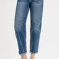 RISEN Full Size Low Rise Crop Boyfriend Jeans - DAVERRI FASHIONS