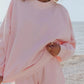 Pastel pink oversized relaxed fit round neck sweatshirt with long sleeves