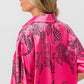 BiBi Leopard Print Short Sleeve Silky Satin Shirt Top Shirts