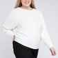Zenana Plus Batwing Sleeve Knit Top-Casual Comfort Shirts & Tops