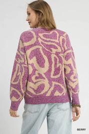 Umgee Ribbed Hem Contrast Dropped Shoulder Sweater | Sweaters Daverri Fashions