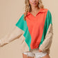 BiBi Colorblock Exposed Seam French Terry Sweatshirt - DAVERRI FASHIONS