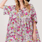 SAGE + FIG Floral Button Down Mini Shirt Dress Mini Dresses