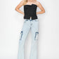 RISEN Full Size High Rise Cargo Flare Jeans Cargo Jeans