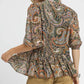 Umgee Paisley Print Peplum Blouse Blouses