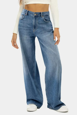 High Waist Wide Leg Jeans - DAVERRI FASHIONS
