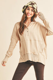 BEIGE S Vivi Pullover | Hoodies Daverri Fashions