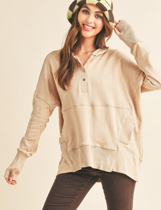 BEIGE S Vivi Pullover | Hoodies Daverri Fashions