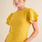And The Why Double Layered Ruffle Sleeves Sweater Top Sweaters