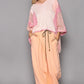 POL High-Low Contrast V-Neck Top Tops
