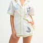 MABLE Embroidered Button Down Shirt and Shorts Set Outfit Sets