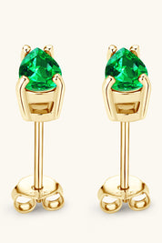 Lab-Grown Emerald Stud Earrings | Earrings Daverri Fashions