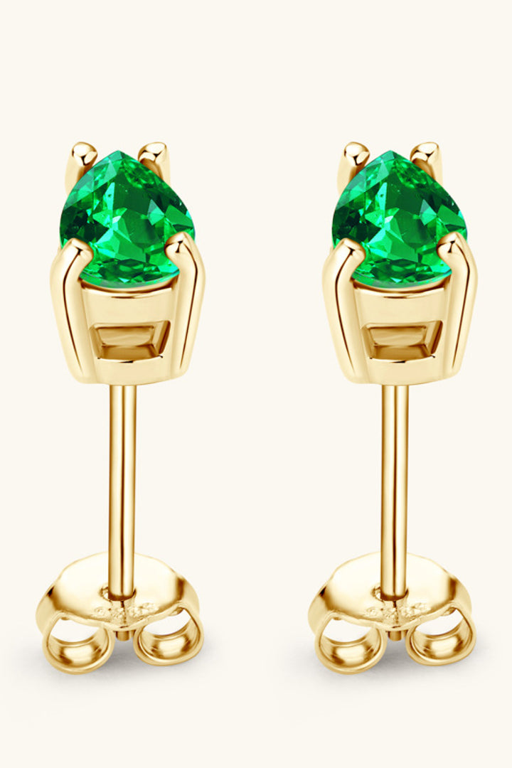 Lab-Grown Emerald Stud Earrings | Earrings Daverri Fashions