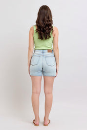 Judy Blue Full Size 2 Button Denim Shorts with Pockets Plus Size | Denim Shorts Daverri Fashions