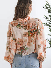 Floral Print Button-Up Shirt | Shirts Daverri Fashions