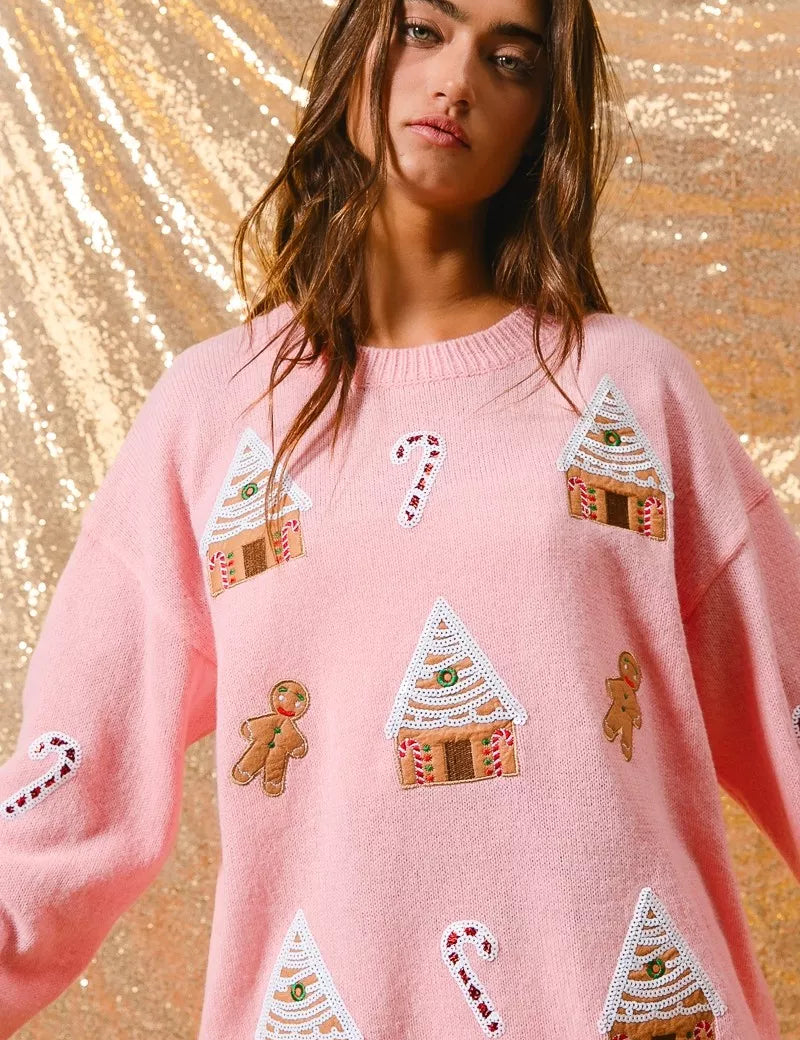 BiBi Christmas Theme Patches Sweater | Daverri Fashions