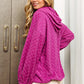 BiBi Brushed Checker Drawstring Long Sleeve Hoodie - DAVERRI FASHIONS