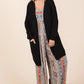 Mittoshop Open Front Long Sleeve Longline Cardigan - DAVERRI FASHIONS