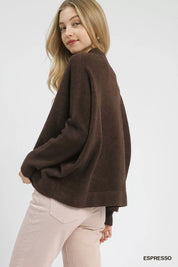 Umgee V-Neck Sweater with Wide Trim Detail | Sweaters Daverri Fashions