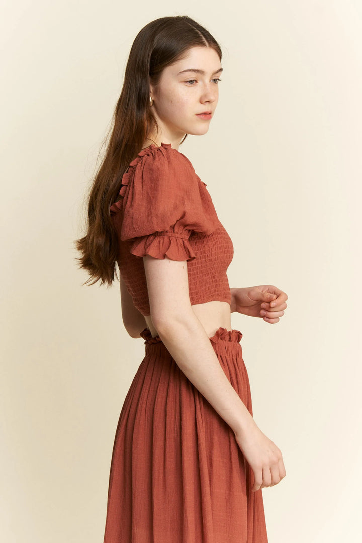 Jade By Jane 2 Piece Crop Top and Skirt Set Skirt Sets