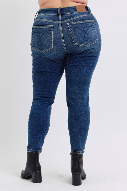 Judy Blue Full Size Run Mid-Rise Waist Skinny Jeans with Thermal Lining | Daverri Fashions