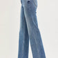 RISEN Tummy Control blue denim flare jeans, 5-pocket faded design