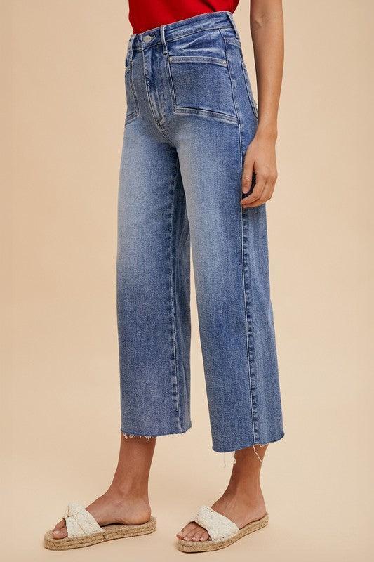 Annie Wear High Rise Wide Leg Jeans - DAVERRI FASHIONS