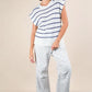 VERY J Striped Knit Sweater Vest Top
