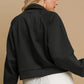Umgee Full Size Half Zip Cropped Sweatshirt Plus Size